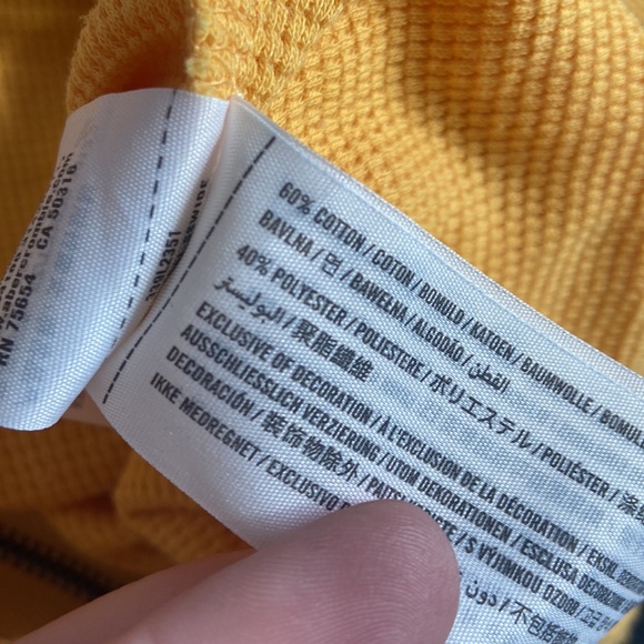 Hollister Small Boyfriend Tee Yellow Waffle Knit Long Sleeve Lightweight - Picture 4 of 5